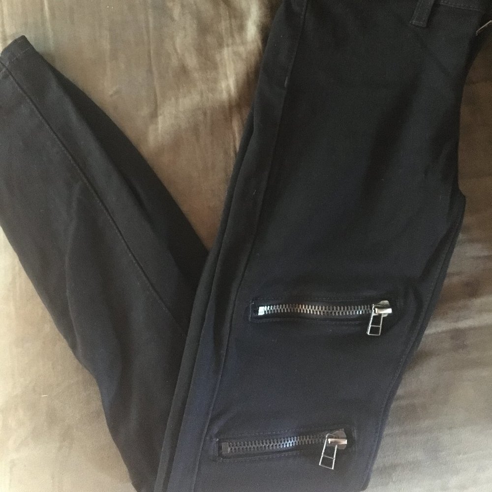 carmar zipper black skinnys